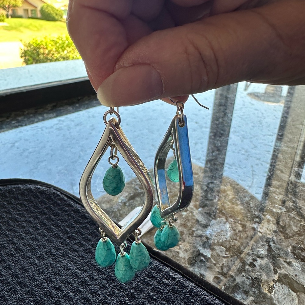 Beautiful turquoise and sterling silver earrings
